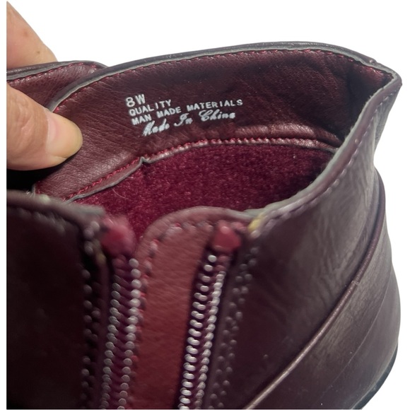 Easy Street burgundy bailey Sz 8W rodeo western boots w conchos. Comfy low hill - Picture 11 of 11